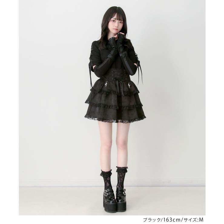 バラレースフリルレースアップティアードスカート 量産型 地雷系 | DearMyLove | 詳細画像2 