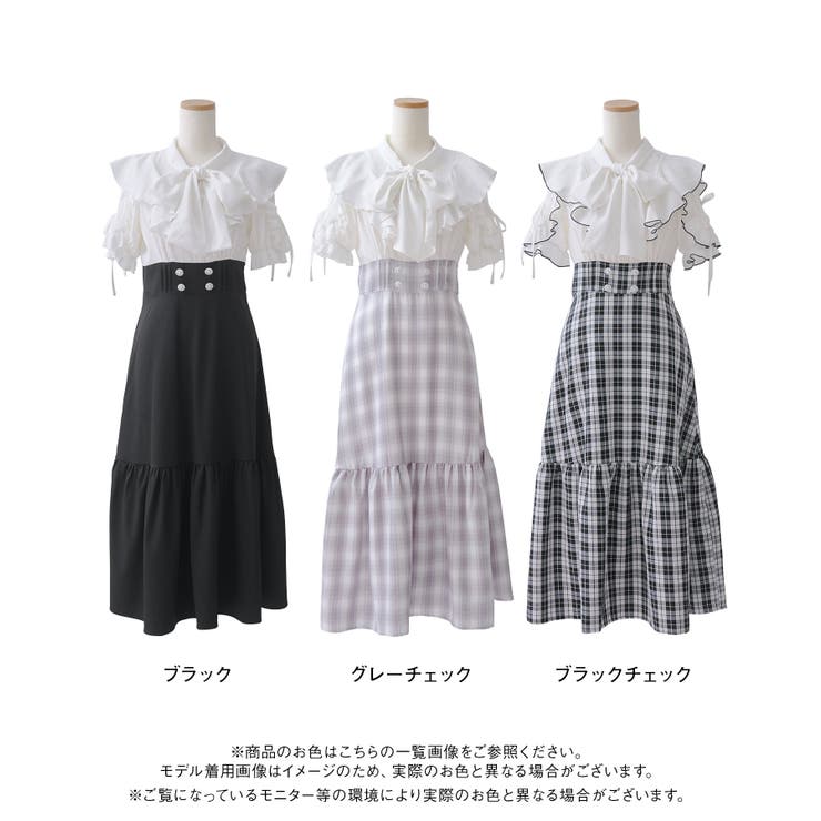 ショルダーフリルボウタイドッキングワンピース 韓国 夢展望 Rose | 夢展望 | 詳細画像29 