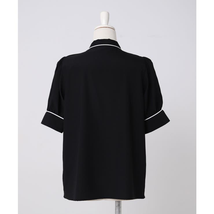 配色パイピングボウタイブラウス 韓国 夢展望 Rose | 夢展望 | 詳細画像18 