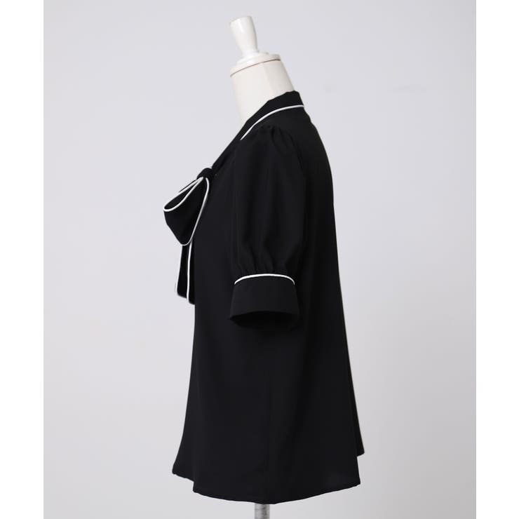 配色パイピングボウタイブラウス 韓国 夢展望 Rose | 夢展望 | 詳細画像19 