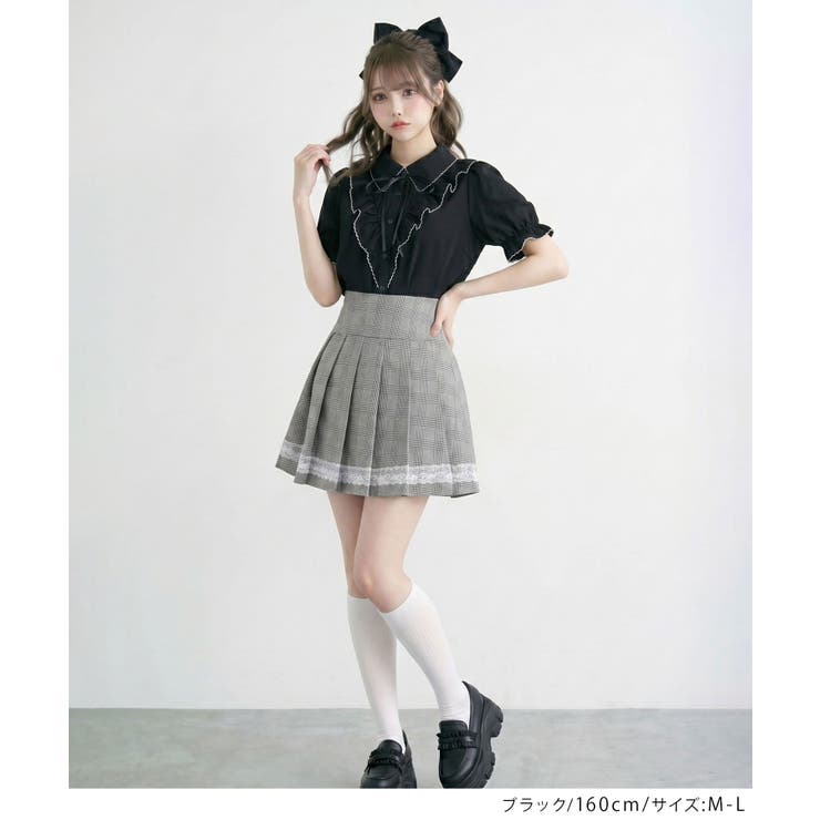 上品大人フリル半袖シャツブラウス 韓国 夢展望 Rose | 夢展望 | 詳細画像6 