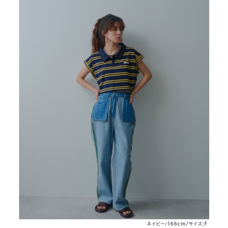 マルチボーダーポロTシャツ 韓国 夢展望 bohmal | 夢展望 | 詳細画像15 