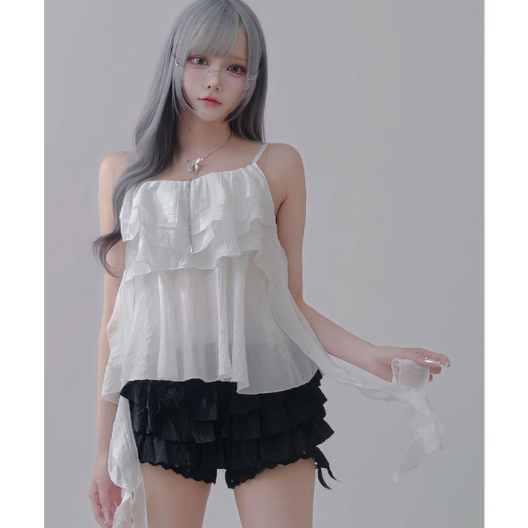 ティアード フリルキャミソール チョーカーリボン付 | 夢展望 | 詳細画像3 