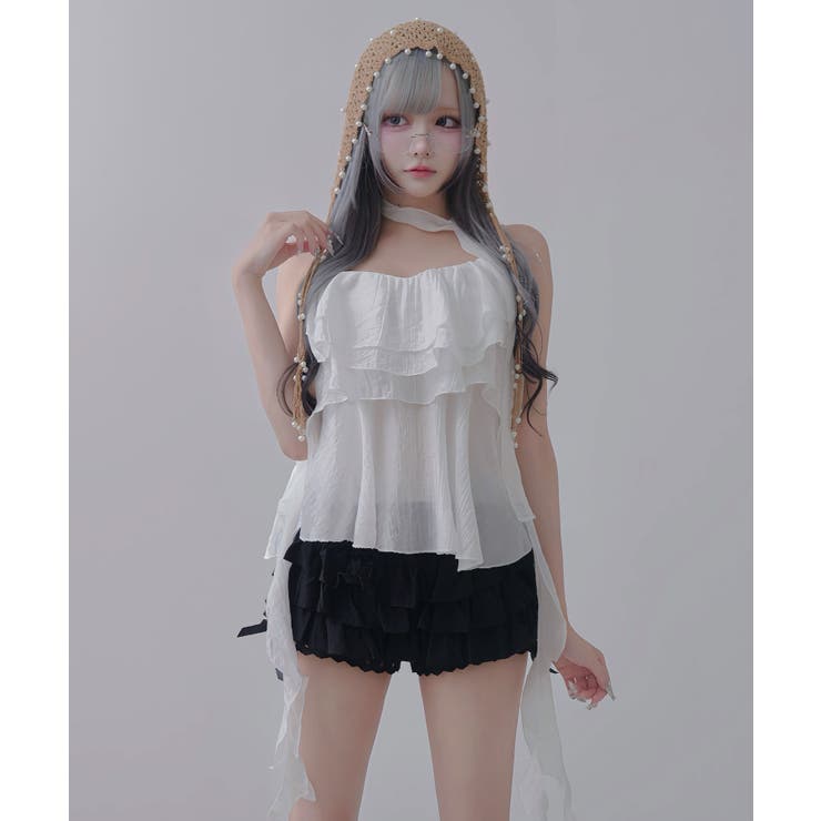 ティアード フリルキャミソール チョーカーリボン付 | 夢展望 | 詳細画像5 