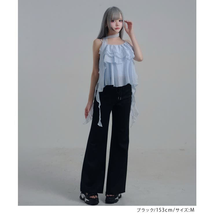 ウエストリブゴムスウェットフレアパンツ 韓国 夢展望 | 夢展望 | 詳細画像2 