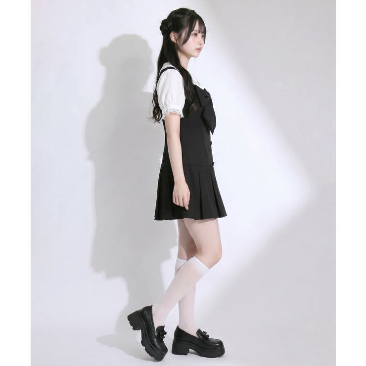ビッグリボンタックミニジャンスカワンピース【大きいサイズあり】 韓国 夢展望 | 夢展望 | 詳細画像4 