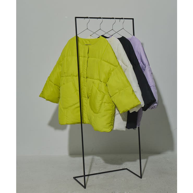 ノーカラー中綿ミドルジャケットブルゾン 韓国 夢展望 bohmal | 夢展望 | 詳細画像2 