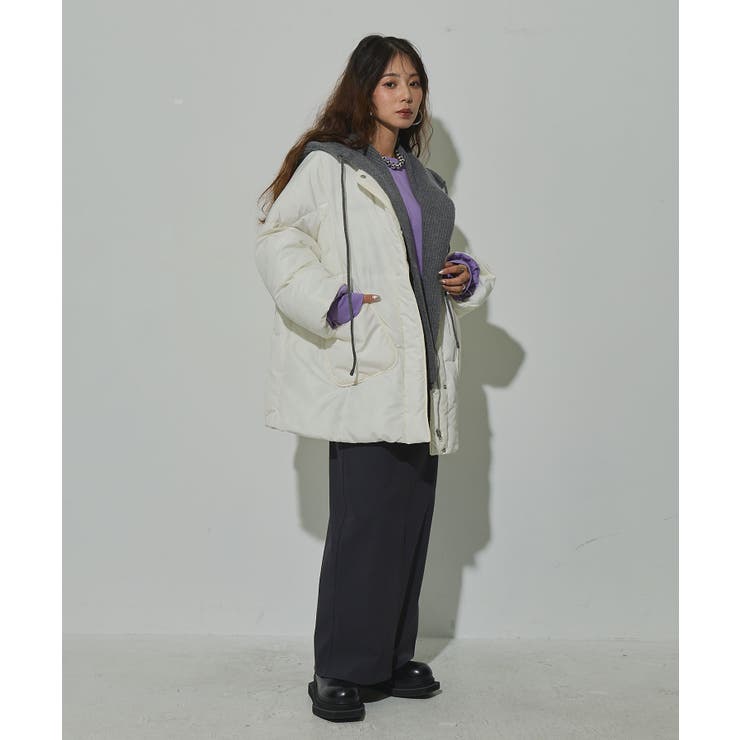 ノーカラー中綿ミドルジャケットブルゾン 韓国 夢展望 bohmal | 夢展望 | 詳細画像7 