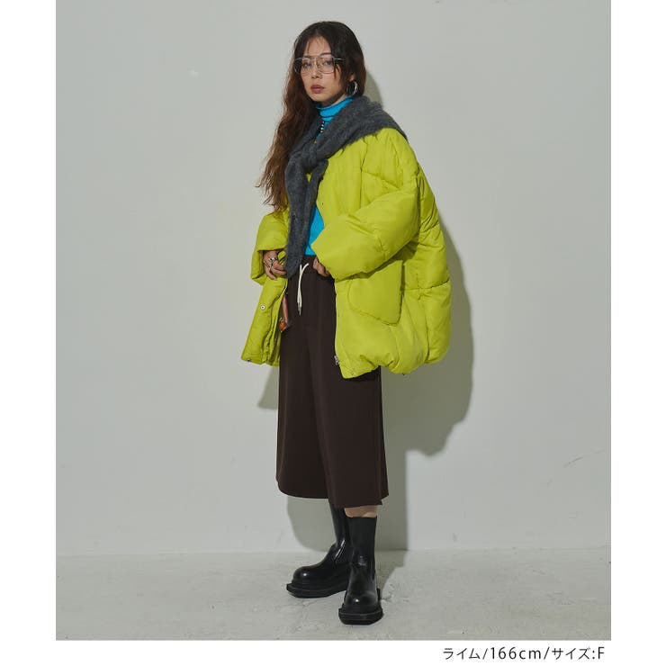 ノーカラー中綿ミドルジャケットブルゾン 韓国 夢展望 bohmal | 夢展望 | 詳細画像14 
