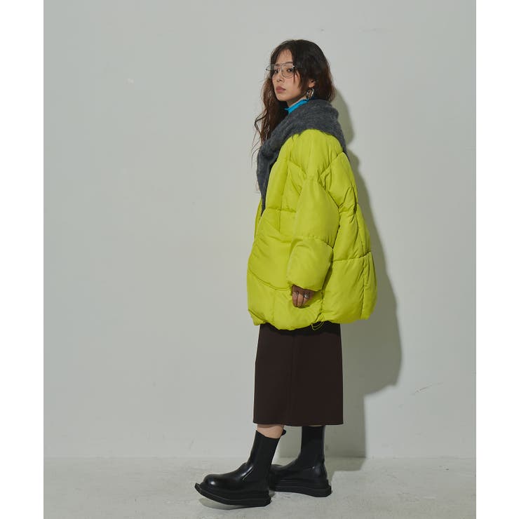 ノーカラー中綿ミドルジャケットブルゾン 韓国 夢展望 bohmal | 夢展望 | 詳細画像15 
