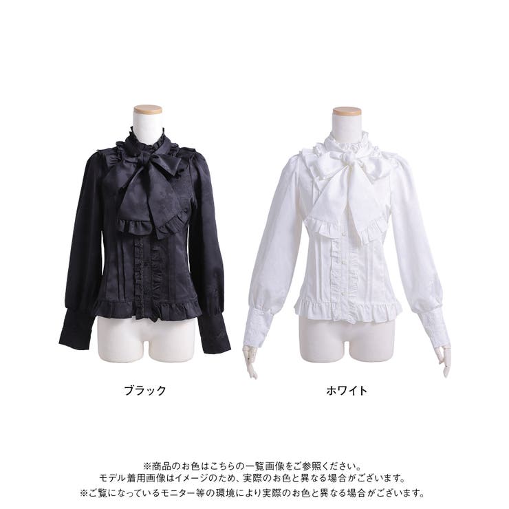 ゴシック風ジャガードボウタイクロスバラレースブラウス 量産型 地雷系 | 夢展望 | 詳細画像29 