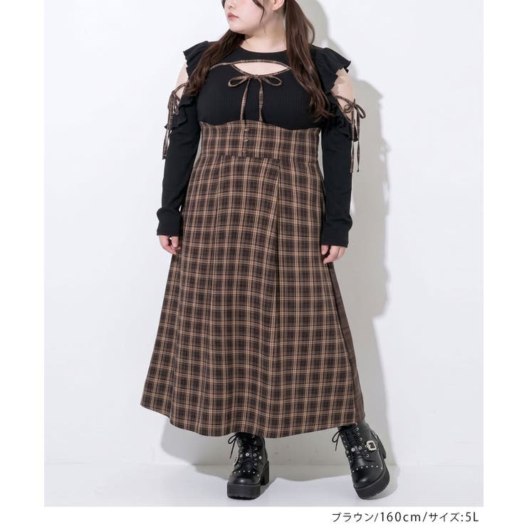 デコルテオープンドッキングワンピース【4L-6L】 韓国 夢展望 Whip | 夢展望 | 詳細画像6 