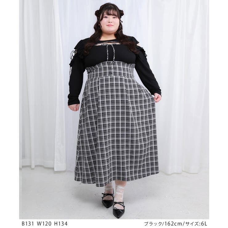 デコルテオープンドッキングワンピース【4L-6L】 韓国 夢展望 Whip | 夢展望 | 詳細画像7 