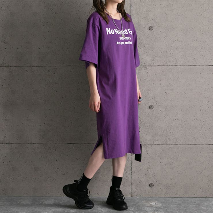 ワンピース オーバーサイズ Tシャツ[品番：YU000044150]｜夢展望