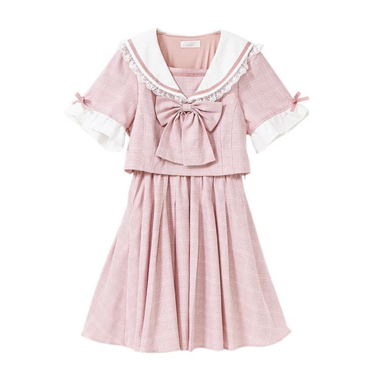 【SALE／37%OFF】 ワンピース リボン[品番：YU000044316]｜夢展望 セーラー襟 ワンピース