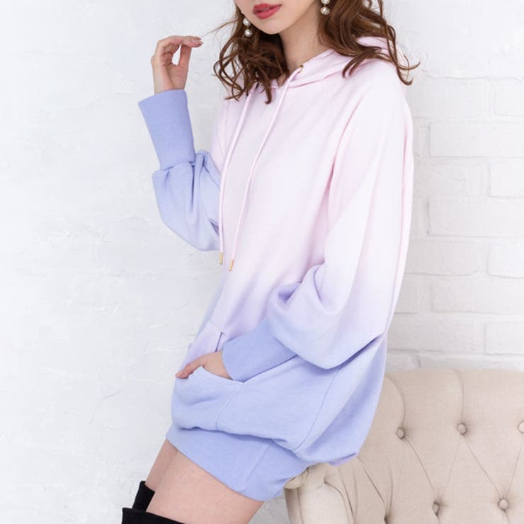 ✨希少デザイン✨PUTUMAYO♡フード付チュニック 長袖カットソー パーカー チュニック ミニワンピ パーカー[品番：YU000044562]｜夢展望