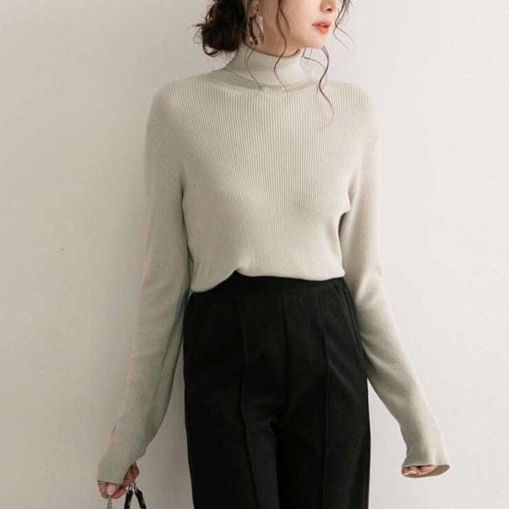 洗えるシルクタッチリブタートルニット|NL|CS||][品番：YU000044491
