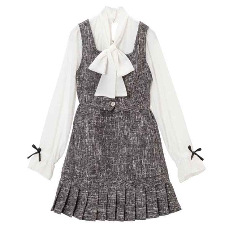 ドッキング風ツイードボウタイワンピース 韓国 オルチャン 夢展望 品番 Yu Dearmylove ディアマイラブ のレディースファッション通販 Shoplist ショップリスト