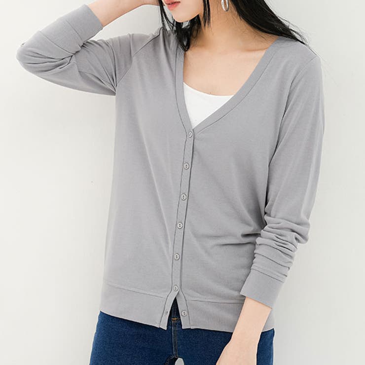 グレー（ミディアム丈） | 選べる丈カーディガン 韓国 オルチャン 夢展望 | 夢展望