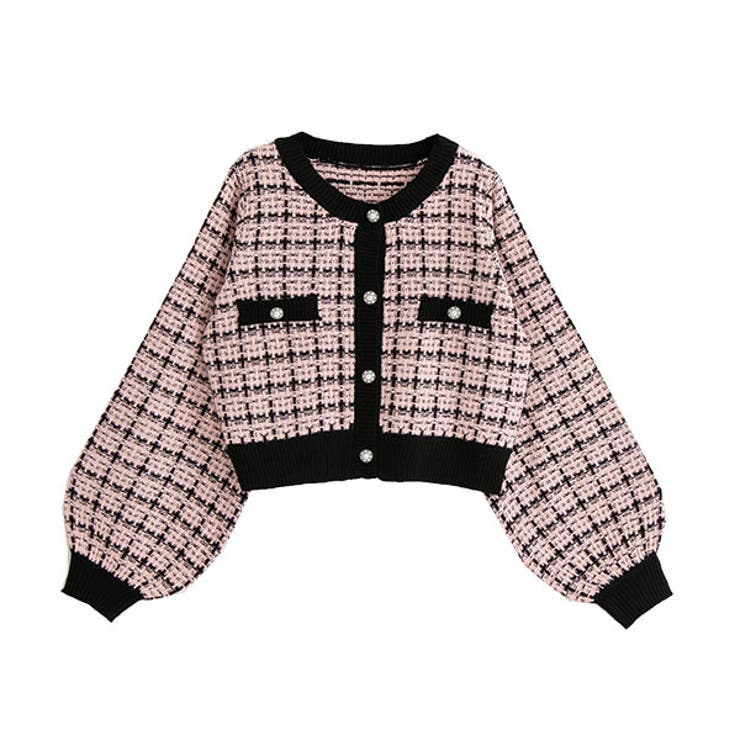 ツイード柄ショート丈ニットカーディガン 韓国 オルチャン 夢展望 品番 Yu Dearmylove ディアマイラブ のレディースファッション通販 Shoplist ショップリスト