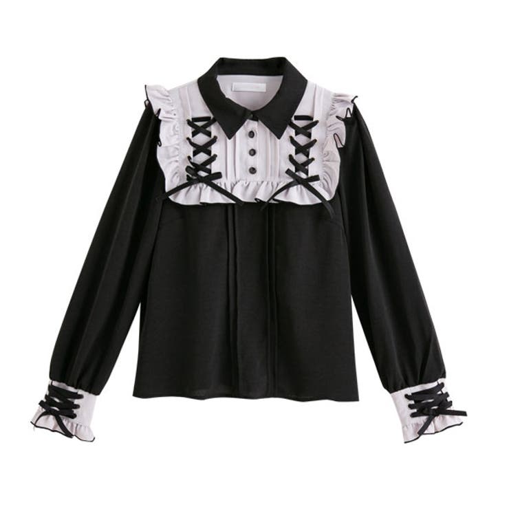 ハトメレースアップヨークフリルリボンブラウス 韓国 オルチャン 夢展望 品番 Yu Dearmylove ディアマイラブ のレディースファッション通販 Shoplist ショップリスト