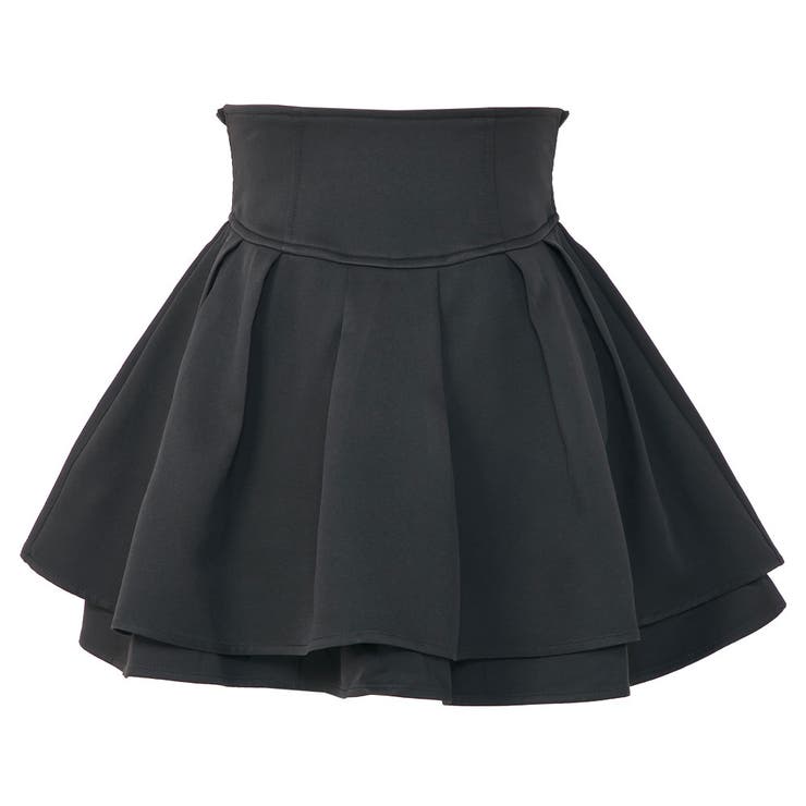 ブラック(丈長) | ハイウエストティアードスカパン 韓国 夢展望 | 夢展望