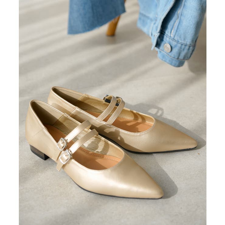 ゴールド | ダブルストラップパンプス 韓国 夢展望 | 夢展望