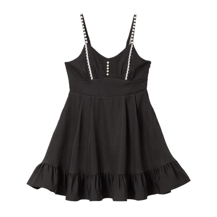 膝上　ブラック | パールスタッズリボンジャンスカ 量産型 地雷系 夢展望 | DearMyLove