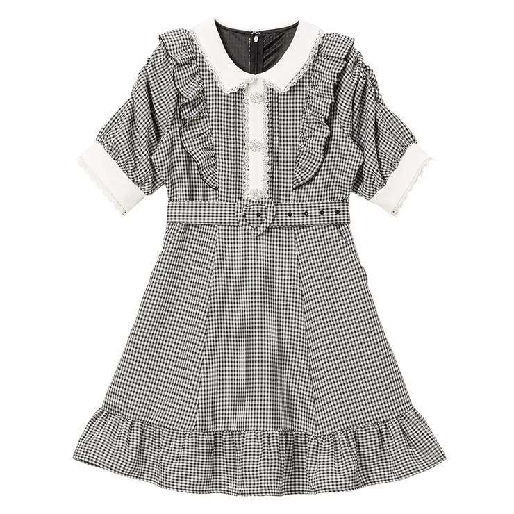 膝上　ギンガム | キラキラビジューフリルアフタヌーンティーワンピ 量産型 地雷系 | 夢展望