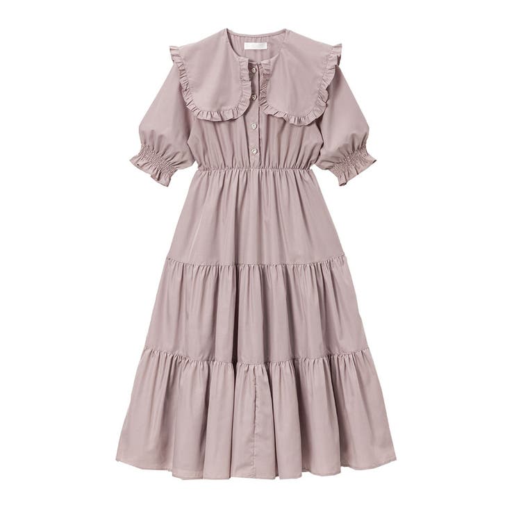 ビッグ襟セーラーティアードロングワンピース 量産型 地雷系 夢展望