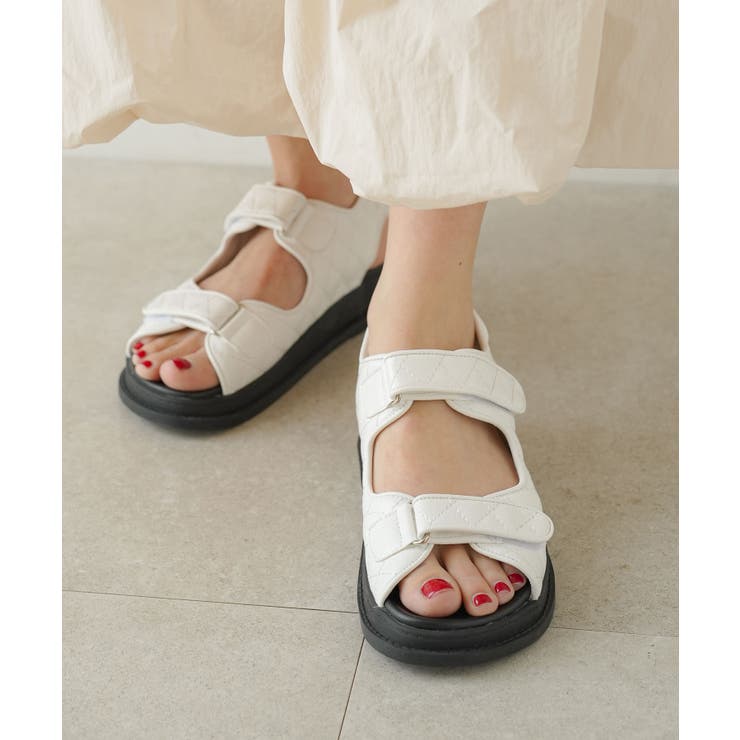 オフホワイト | キルティングスポーツサンダル 韓国 夢展望 | 夢展望