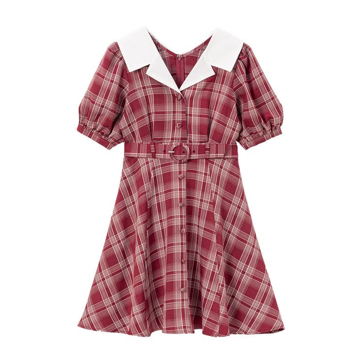 ショート　ボルドー | オープンカラーオトナフレンチワンピース 量産型 地雷系 夢展望 | DearMyLove