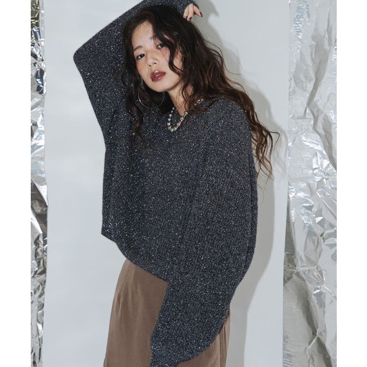 グレー | ラメニットトップス 韓国 夢展望 | 夢展望