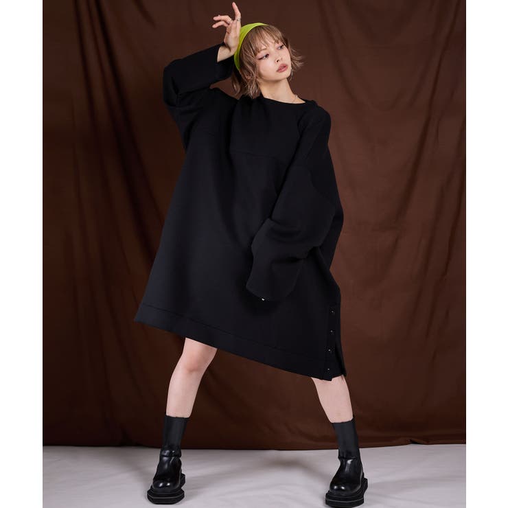 ボンディングタックスリーブミニワンピース 韓国 夢展望[品番