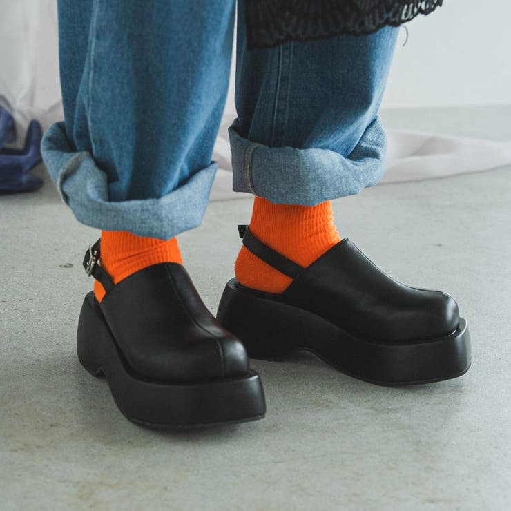 ブラック | 厚底サボサンダル 韓国 夢展望 bohmal(ボマール) | 夢展望