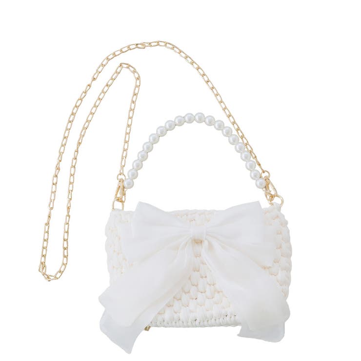 ホワイト×ホワイト | 2wayリボンガーリーバッグ 量産型 地雷系 夢展望 | DearMyLove