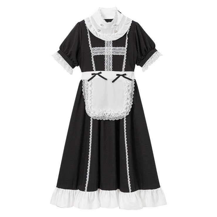 ロング　ブラック×ホワイト | ナースメイドレースワンピース 量産型 地雷系 夢展望 | DearMyLove