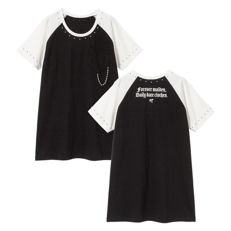 ブラック | ハートチェーンラグランtee 量産型 地雷系 夢展望 | DearMyLove
