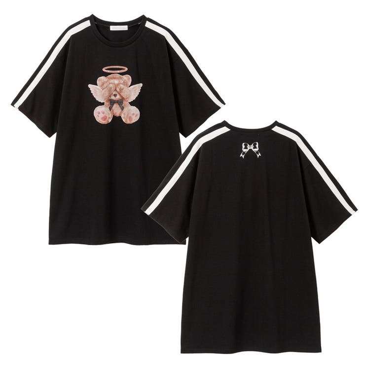 ブラック×天使くま | 選べるプリントビッグT 量産型 地雷系 夢展望 | DearMyLove