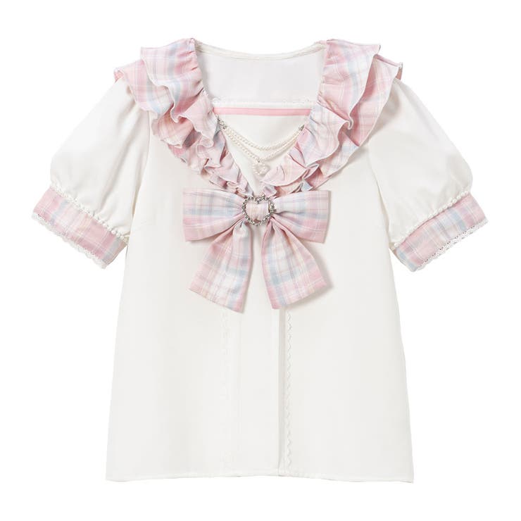 ピンクチェック | 二段フリルセーラーブラウス 量産型 地雷系 夢展望 | DearMyLove