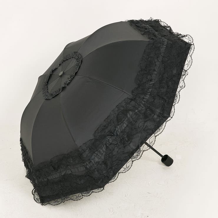 晴雨兼用 UVカット レディースゴージャスフリル折り畳み姫系日傘 韓国