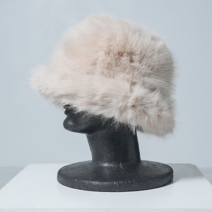 ベージュ | ボリュームエコファー帽子 韓国 夢展望 | 夢展望