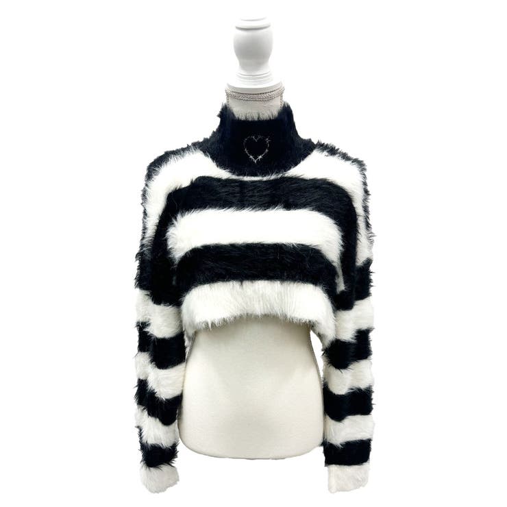 ボーダー | クロップドシャギーニット 量産型 地雷系 夢展望 | DearMyLove