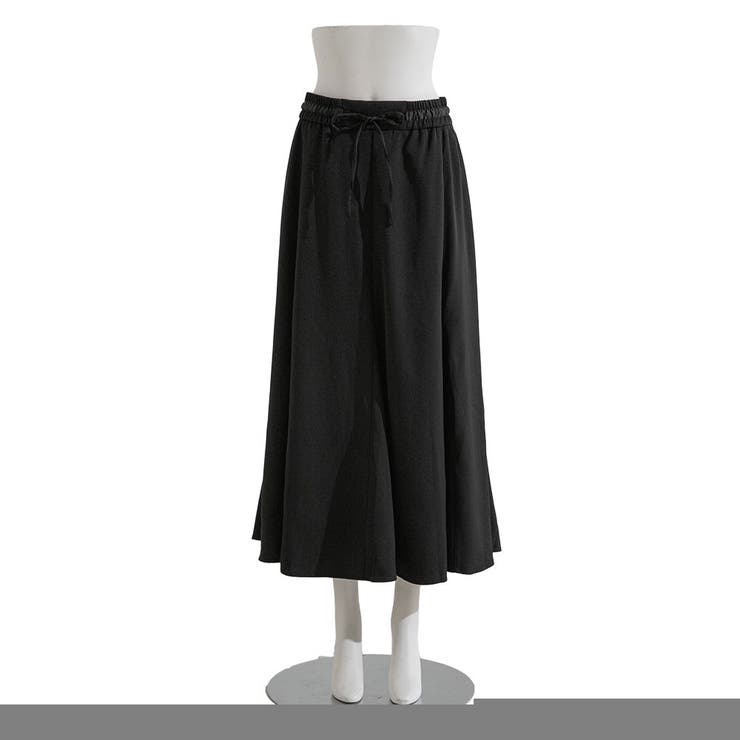 ブラック | ウエストゴムフレアマーメイドスカート 韓国 夢展望 | 夢展望