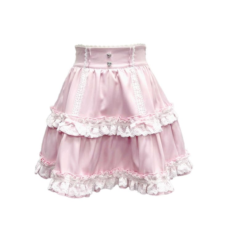 ピンク | ハシゴレースティアードスカート 量産型 地雷系 夢展望 | DearMyLove