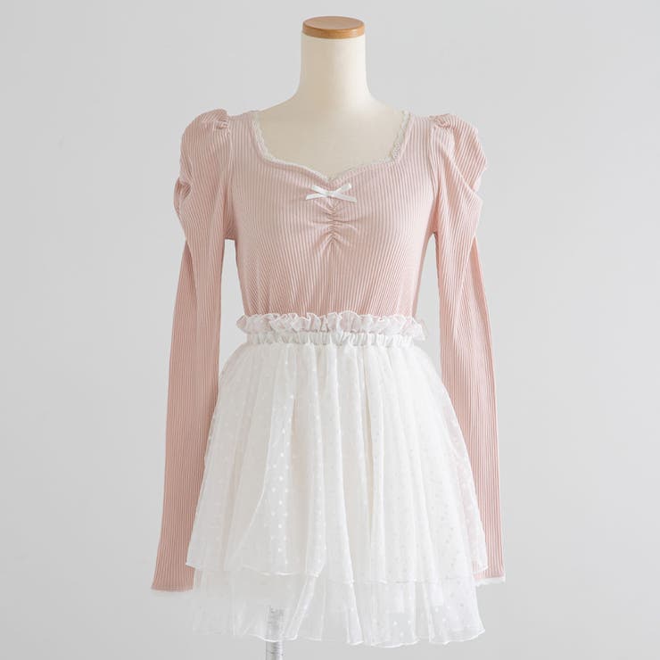 ピンクベージュ | チュールドッキングミニワンピース【大きいサイズ有】 量産型 地雷系 夢展望 | DearMyLove