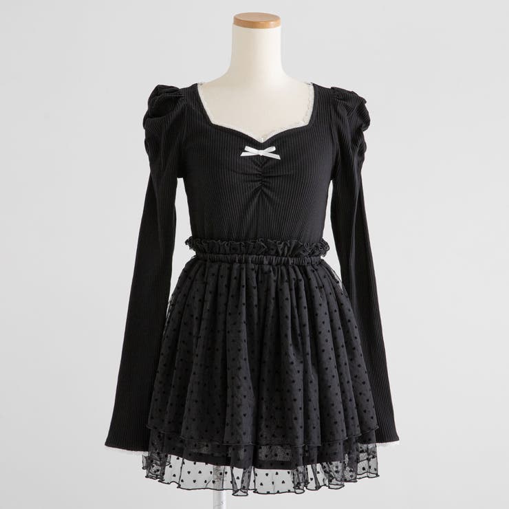 ブラック | チュールドッキングミニワンピース【大きいサイズ有】 量産型 地雷系 夢展望 | DearMyLove