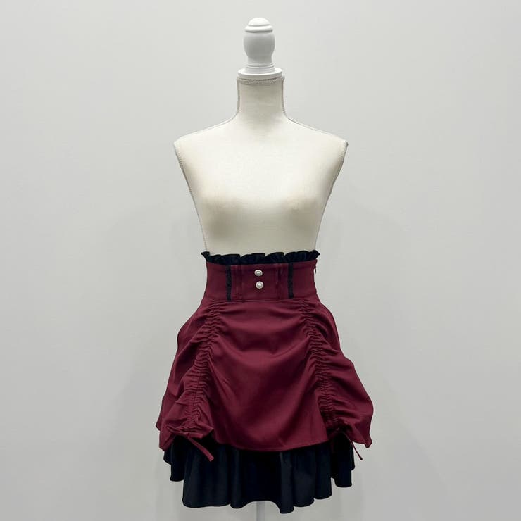 ボルドー×ブラック | ドロストフリルスカート 量産型 地雷系 夢展望 | DearMyLove