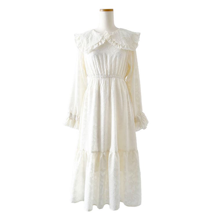 オフホワイト | ジャガードレースセーラーワンピース 量産型 地雷系 夢展望 | DearMyLove