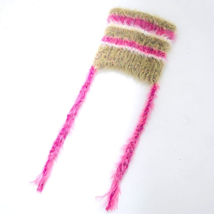 グリーン | カラフル猫ボーダーニット帽 韓国 夢展望 | 夢展望